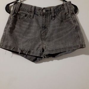 Vtg Levi’s Denim Jean Shorts Women’s  W26” grayish black Zip Fly Orange Tab